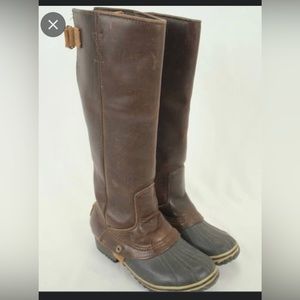 Sorel tall slim pack  riding boots. Brown. Sz 7.5